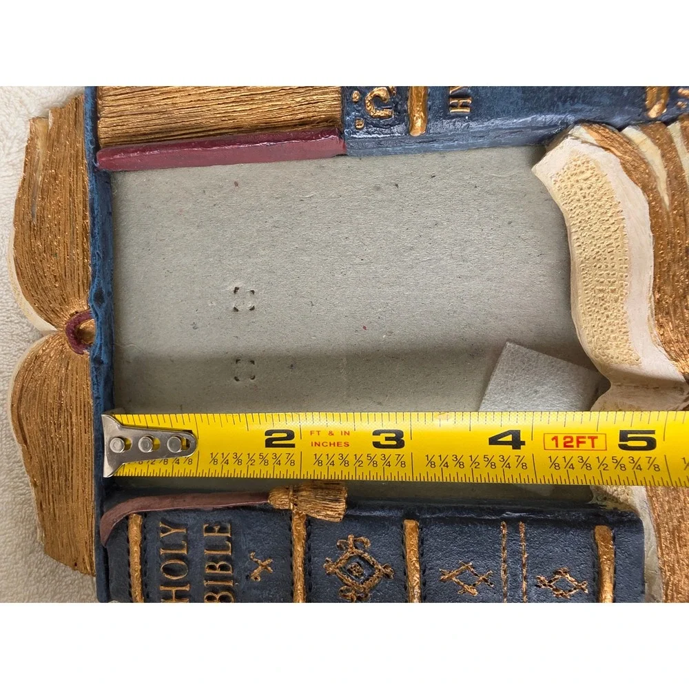 Vintage Gigi 3D Book Picture Frame Holy Bible Hymnal Resin 3.5x5 Photo
